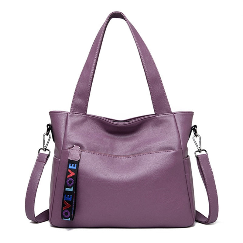 Leather Top Handle Bags Female Shoulder Sac