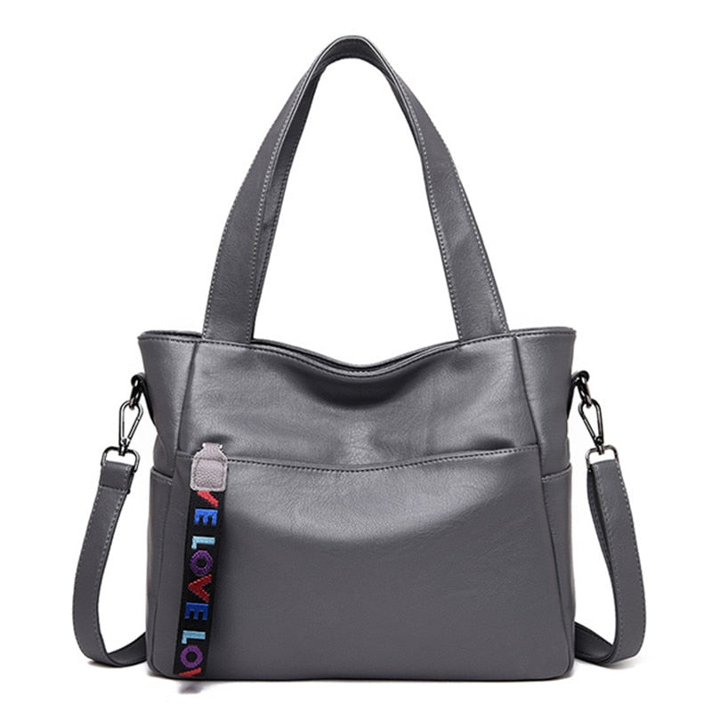 Leather Top Handle Bags Female Shoulder Sac