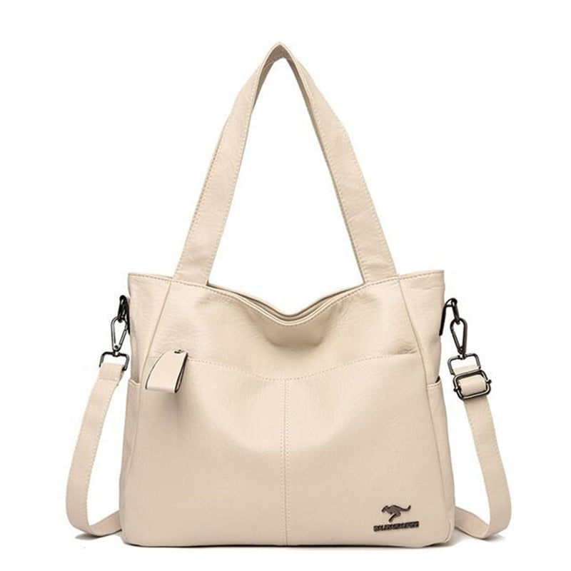 Leather Top Handle Bags Female Shoulder Sac
