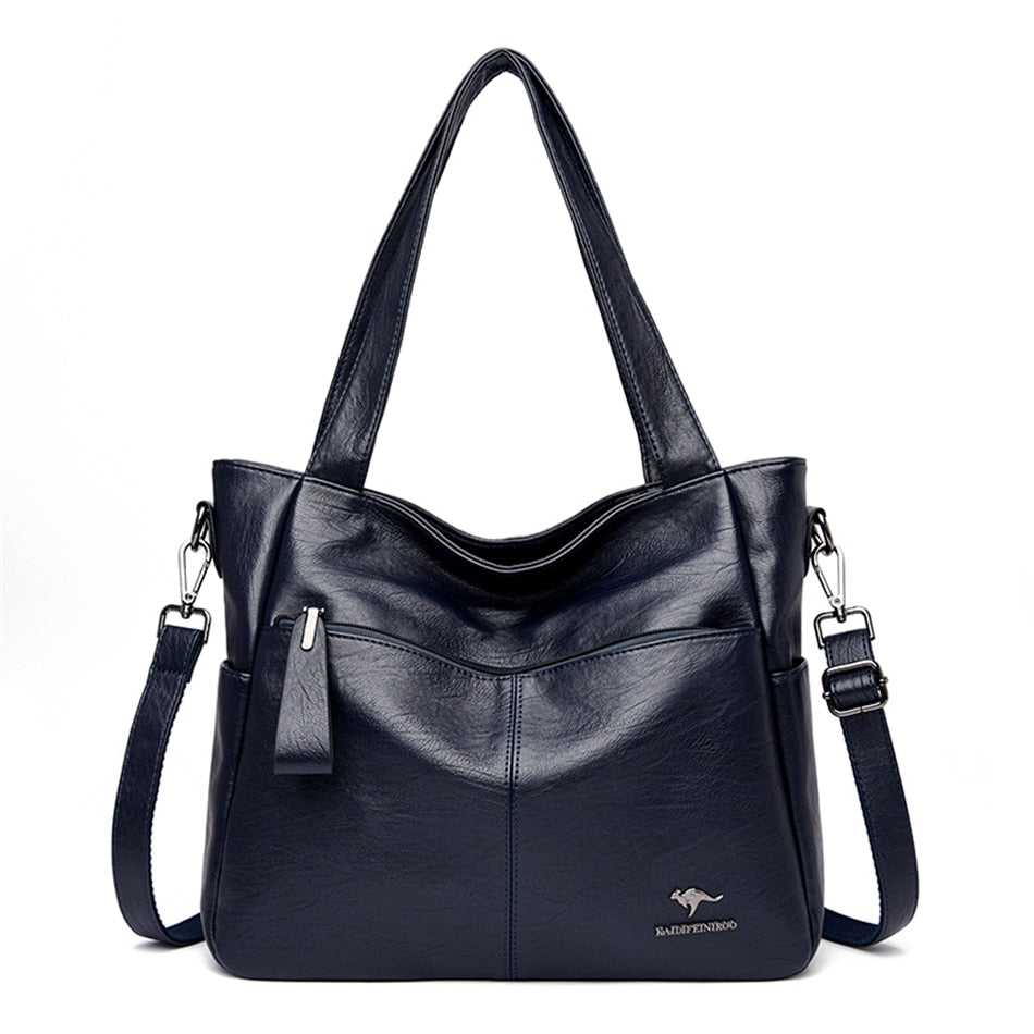 Leather Top Handle Bags Female Shoulder Sac