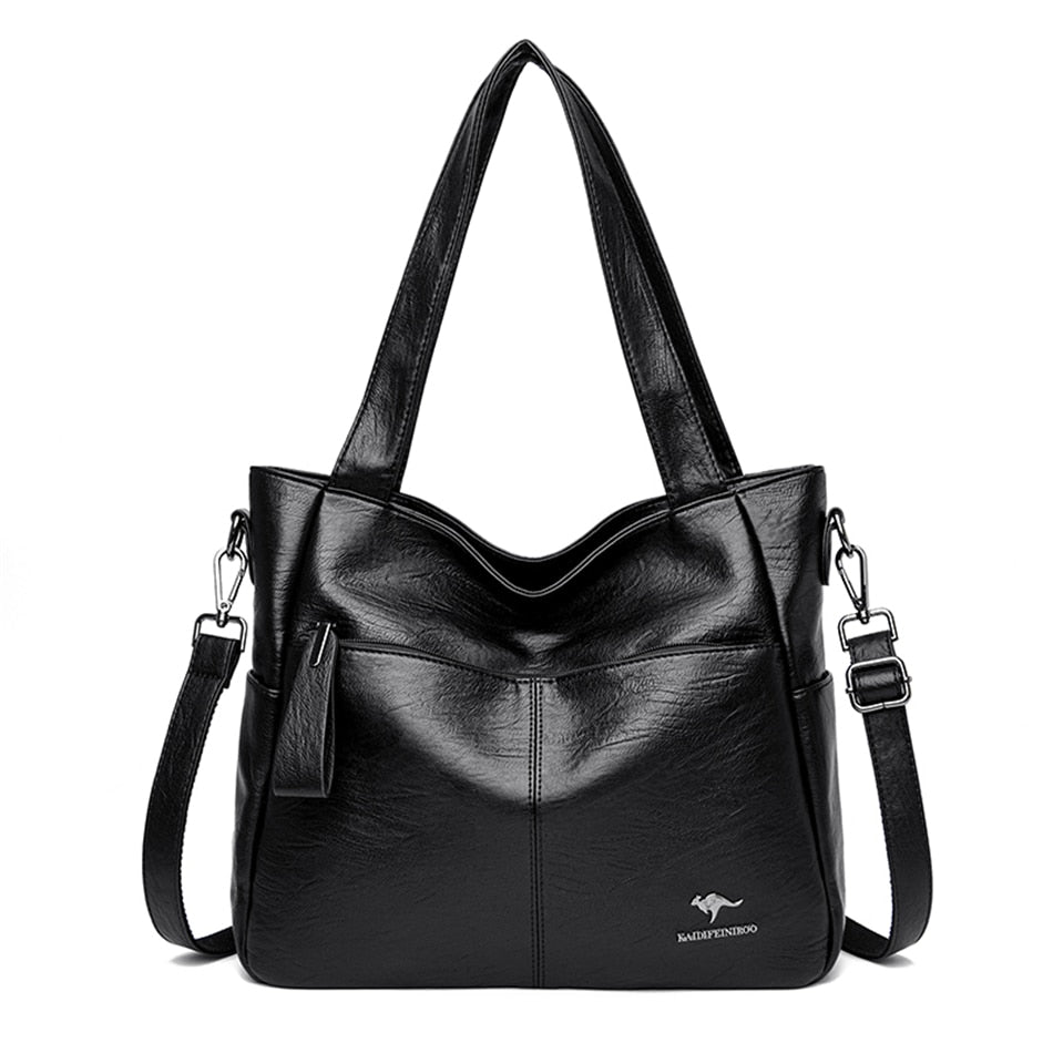 Leather Top Handle Bags Female Shoulder Sac
