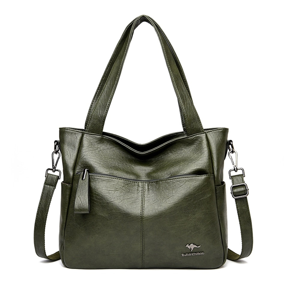 Leather Top Handle Bags Female Shoulder Sac