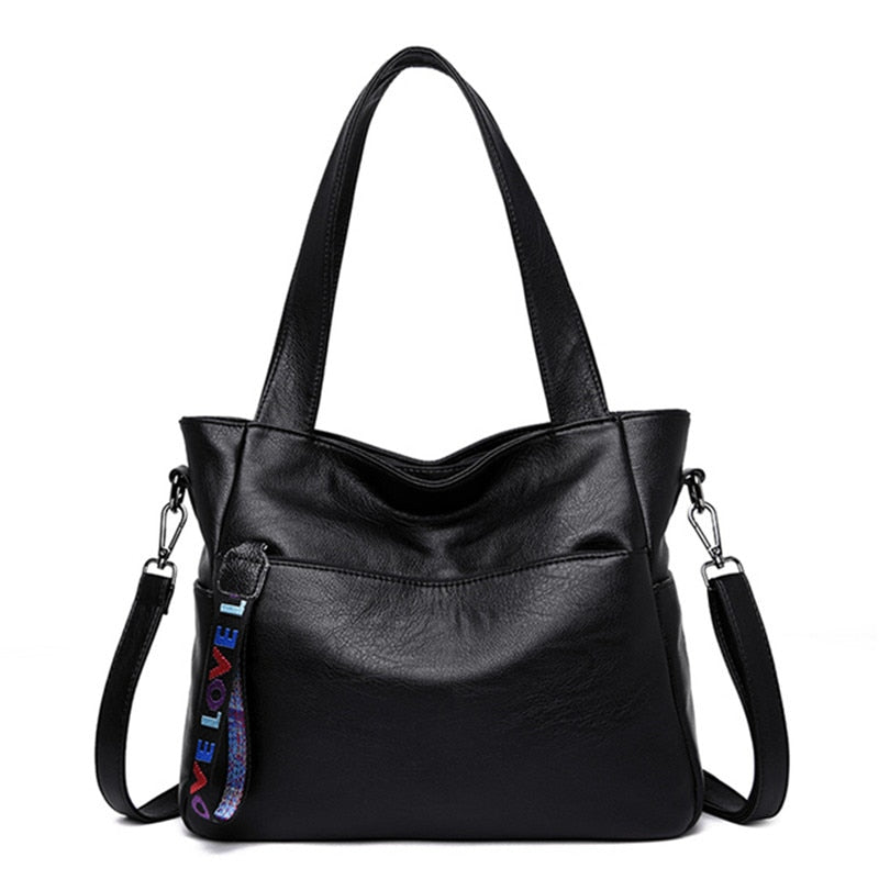 Leather Top Handle Bags Female Shoulder Sac